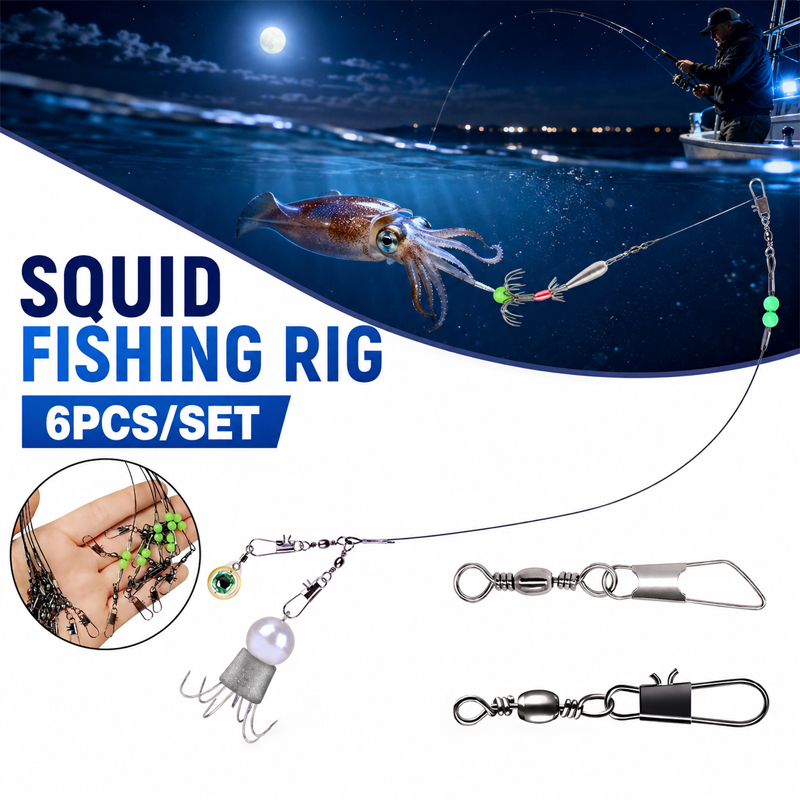 Saltwater Fishing Hook - 6pcs Rig Pancing Cumi-cumi, Kail Pancing