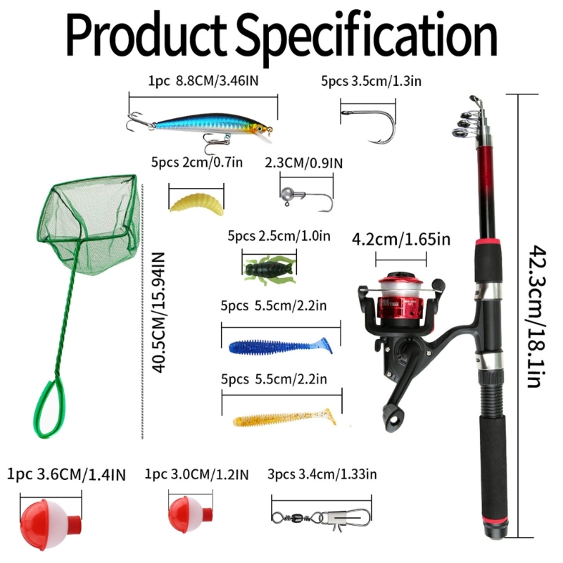 Landing Net Telescopic - Set Pancing Pemula Alat Pancing Termasuk