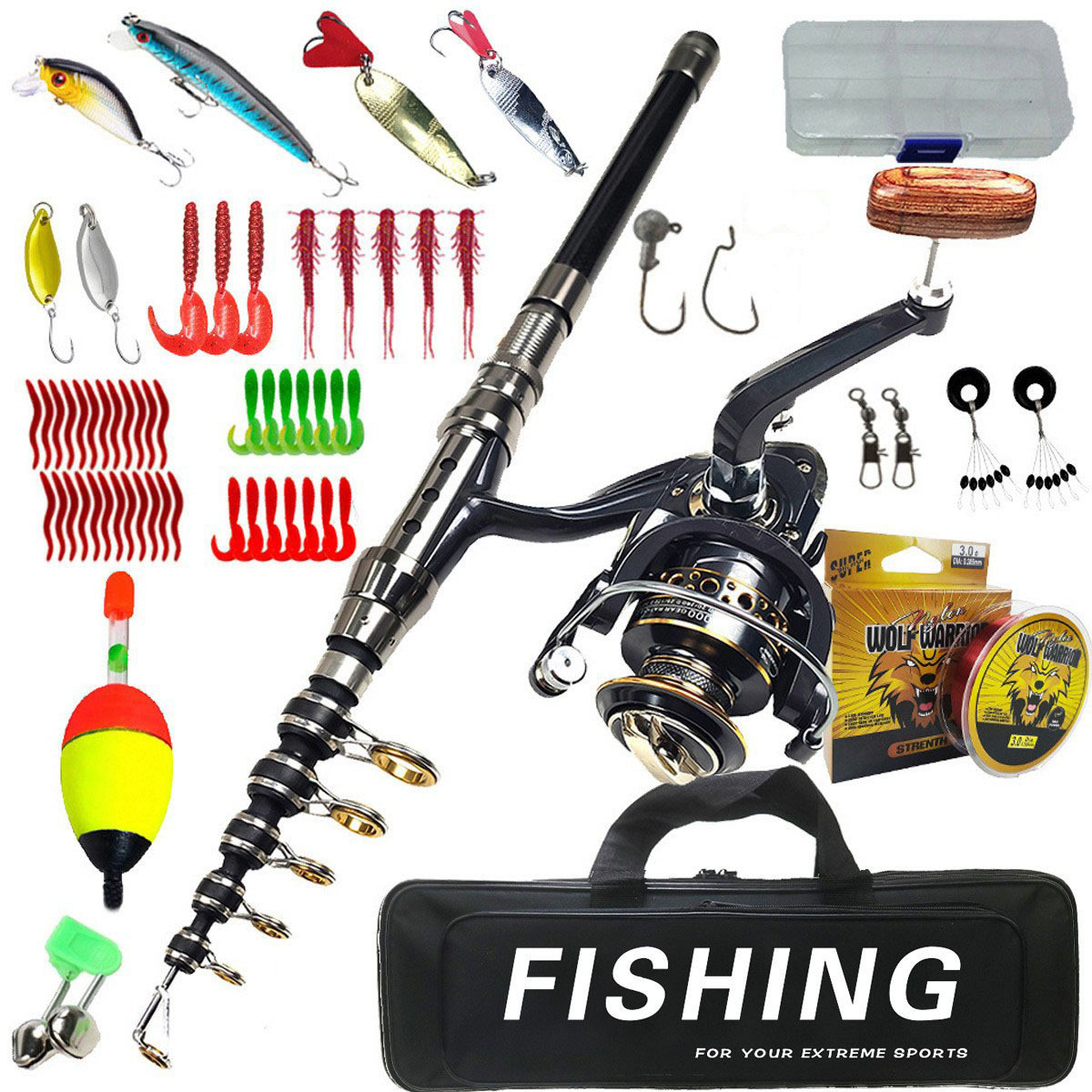 Saltwater Fishing Hook - Set Joran Pancing 1.8m-3m, Joran Pancing