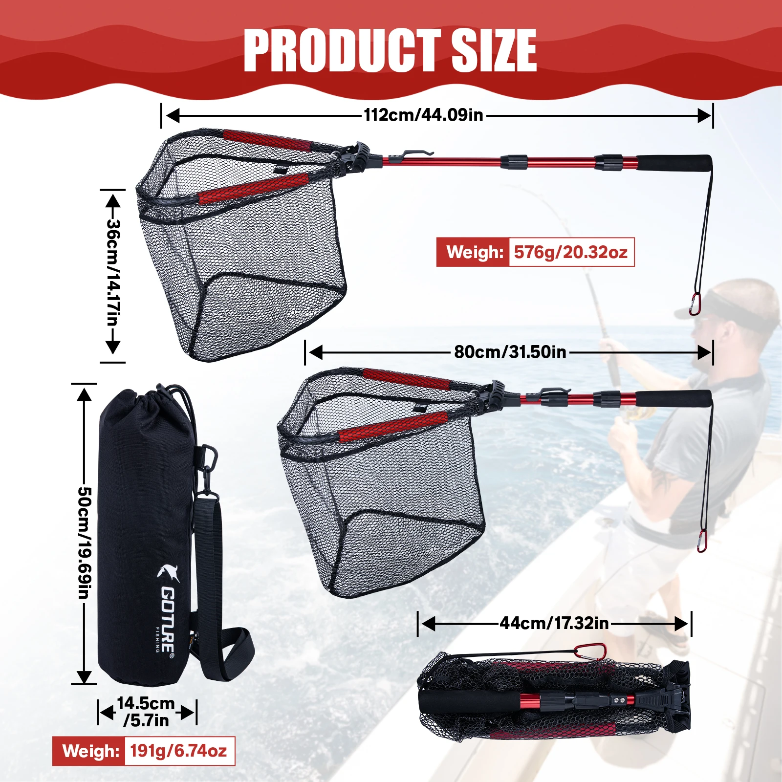 Jaring Pancing Lipat Goture -  - Landing Net Telescopic ulasan dan harga
