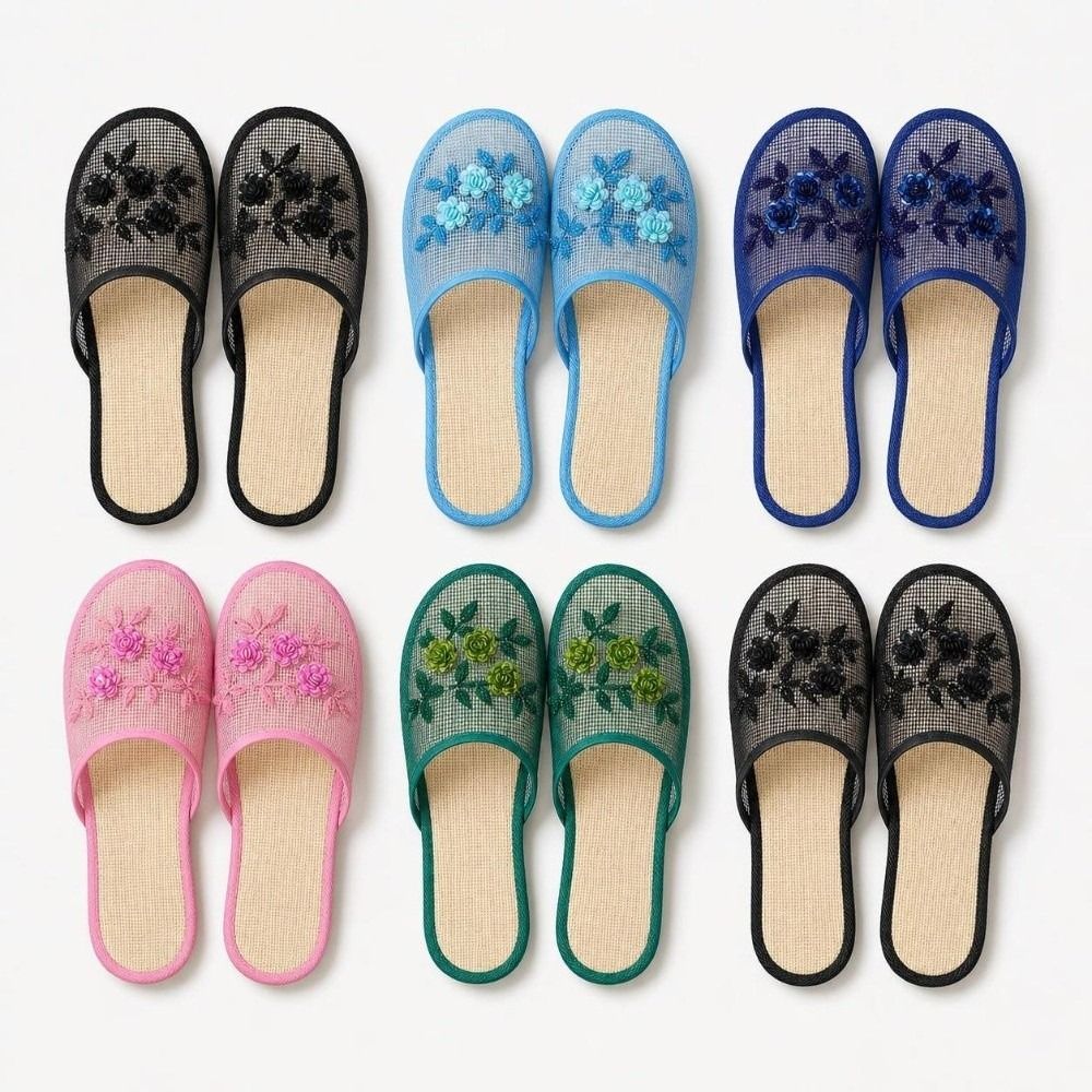 Sandal Jaring Bordir Bunga Kas - Waders ulasan dan harga