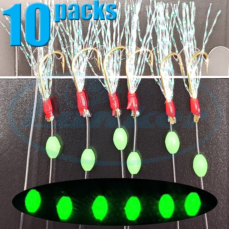 Lunker sabiki rigs 10 Pak kait - Saltwater Fishing Hook ulasan dan harga